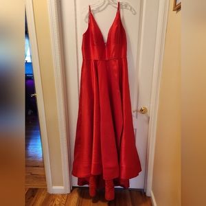 Sherri Hill Red Corset Back Prom dress